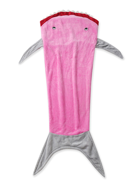 珊瑚绒睡袋冬季新款外贸亲子卡通刺绣家居休闲保暖防踢盖毯15694