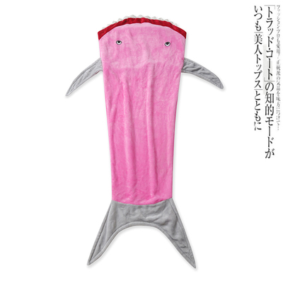 珊瑚绒睡袋冬季新款外贸亲子卡通刺绣家居休闲保暖防踢盖毯15694