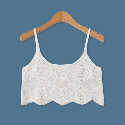 镂空钩针吊带夏季新款外贸女装波西米亚风叠穿百搭坎肩罩衫18532