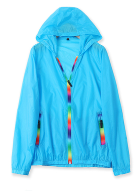 防晒衣外套夏新款外贸女装轻薄透气撞色拉链大码长袖防晒服12785