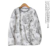 豹纹印花绒衫 家居服17228 百搭柔软圆领宽松长袖 秋冬新款 外贸女装