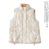 保暖休闲宽松拉链短款 亮面棉马甲秋冬新款 外贸女装 背心坎肩17292