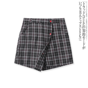 夏季 百搭高腰显瘦爱心扣休闲短裤 新款 时尚 14947 外贸女装 半身裙裤