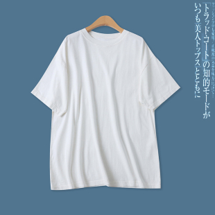 型宽松圆领短袖 外贸男女纯色百搭大版 套头上衣17746 新款 棉T恤夏季