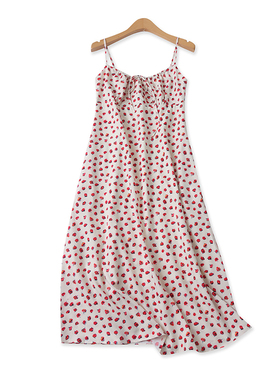 碎花吊带裙夏季新款外贸女装百搭时尚露背侧拉链显瘦连衣裙17732