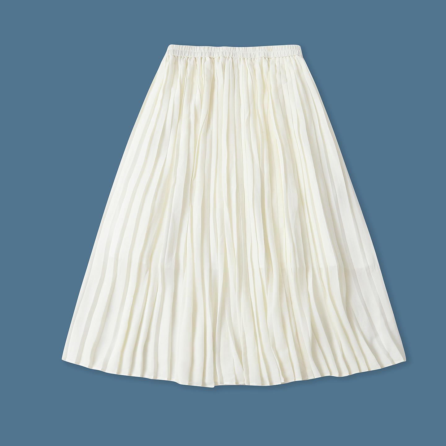 百褶裙秋季新款外贸女装百搭时尚松紧高腰显瘦中长A字半身裙18700