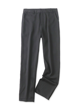 休闲黑西裤秋季新款外贸女装时尚百搭高腰脚口开叉显瘦长裤15595