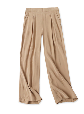 阔腿裤春夏新款外贸女装休闲百搭半松紧高腰斜插袋宽松长裤16524