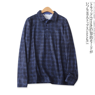 中老年POLO秋冬新款外贸男休闲百搭宽松套头薄绒长袖打底衫17899