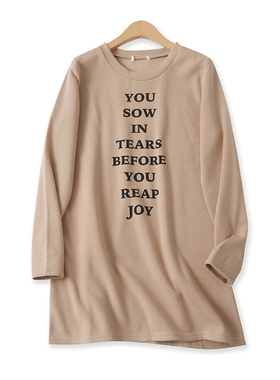 日单印花卫衣冬新款外贸女装休闲百搭圆领显瘦长袖加绒上衣16019