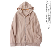 加绒拉链开衫 连帽卫衣秋冬季 口袋长袖 百搭宽松大码 外套17318 新款