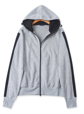 日单薄绒卫衣春新款外贸男女百搭宽松长袖连帽拉链休闲外套19469