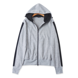 日单薄绒卫衣春新款外贸男女百搭宽松长袖连帽拉链休闲外套19469