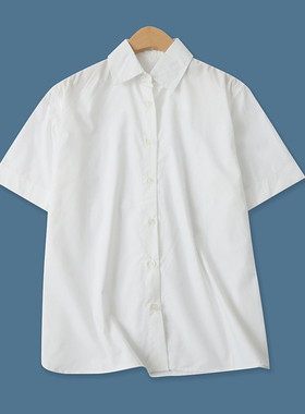 撞色条纹衬衫夏季新款外贸女装休闲百搭单排扣宽松短袖上衣16836