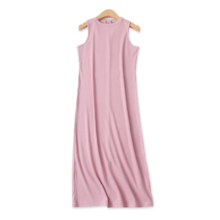 弹力无袖 纯色内搭外穿修身 中长裙18370 外贸女装 针织螺纹裙夏新款