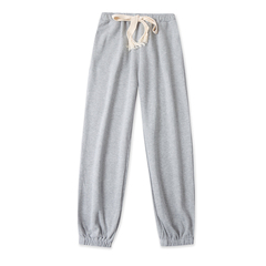 束口运动裤春新款外贸女装休闲百搭松紧高腰斜插袋宽松卫裤19212