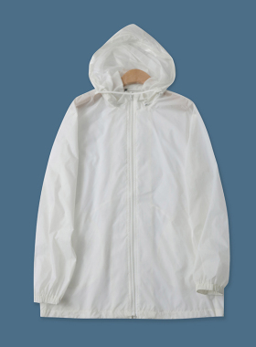 防晒衣雨衣夏新款外贸女装时尚户外连帽带面罩长袖拉链外套16393