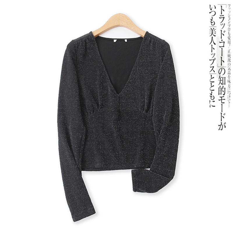 长袖亮丝打底衫时尚百搭显瘦