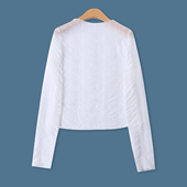 外贸女装 时尚 百搭修身 半透视蕾丝衫 打底衫 新款 套头长袖 19669 春季