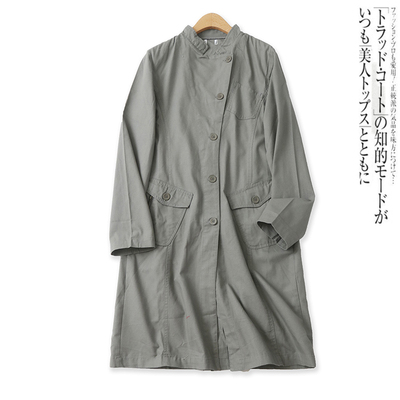 休闲百搭中长收腰修身外套多口袋