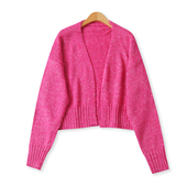 秋季 软糯宽松长袖 新款 百搭时尚 针织短外套18891 外贸女装 毛衣开衫