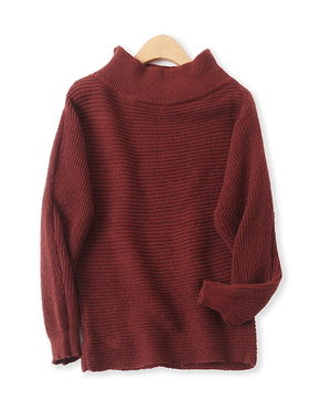 套头毛衣秋冬新款外贸女装时尚百搭高领显瘦插肩长袖针织衫14865