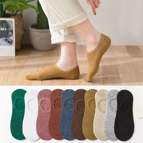 外贸女式硅胶防滑弹力隐形船袜