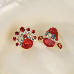 中国风京剧脸谱耳饰耳钉女刀马旦个性国风耳环汉服耳坠民族喜庆