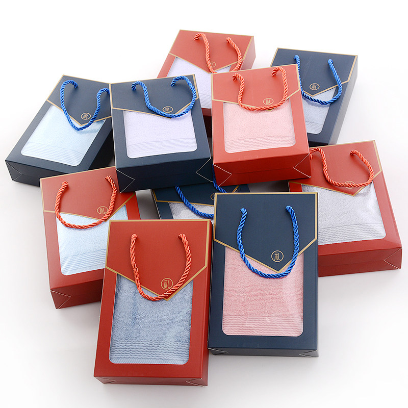 纯棉毛巾礼盒单条套装回礼福利定制logo刺绣企业员工生日活动礼品