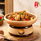 湘菜馆土钵餐具粗陶酒精炉菜盘加热底座商用干烧不裂特色干锅砂锅