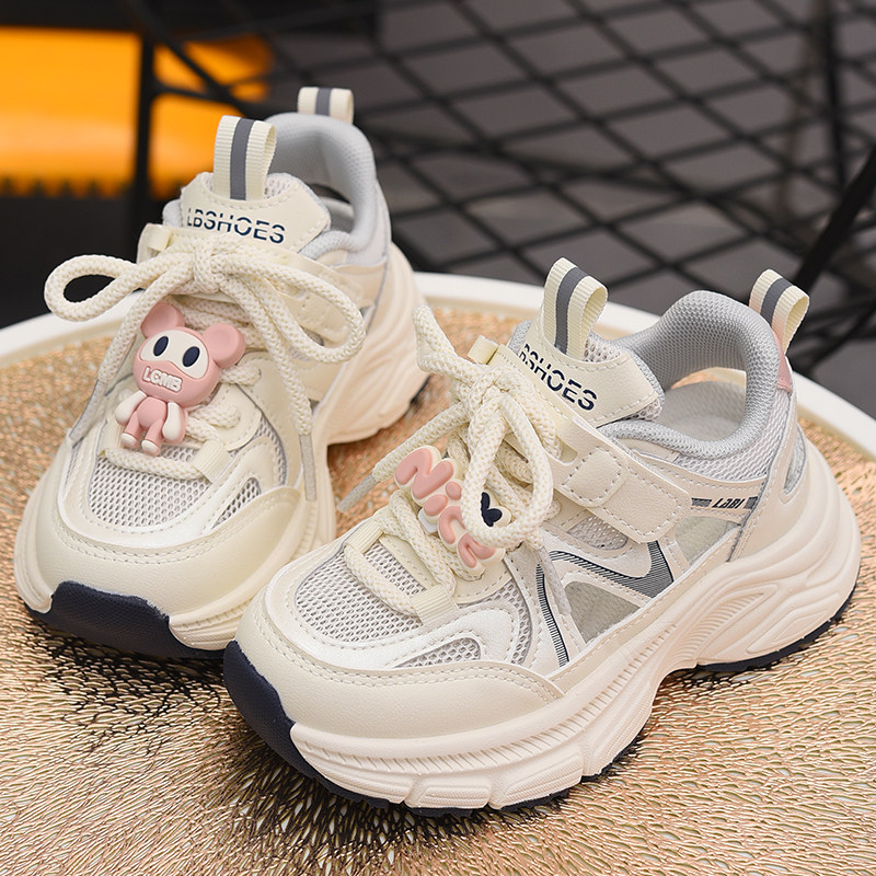 蜡比小星儿童运动凉鞋女童镂空老爹鞋2025夏季新款童鞋女孩跑步鞋
