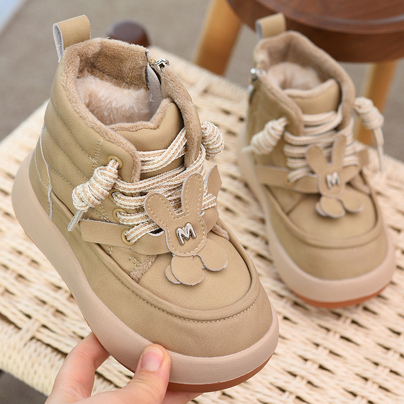 儿童雪地靴冬季加厚保暖女童短靴2025新款防滑靴子女孩加绒大棉靴,童鞋/婴儿鞋/亲子鞋,雪地靴,淘宝优惠券,粉丝福利购,淘宝优惠卷