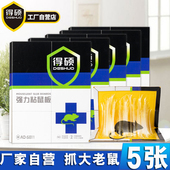 得硕强力粘鼠板5张家用捕鼠神器大老鼠贴灭驱鼠器抓老鼠胶笼夹子