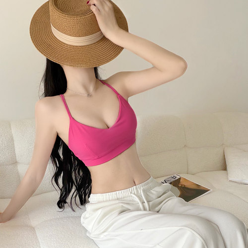 多巴胺V领低胸自带胸垫吊带背心