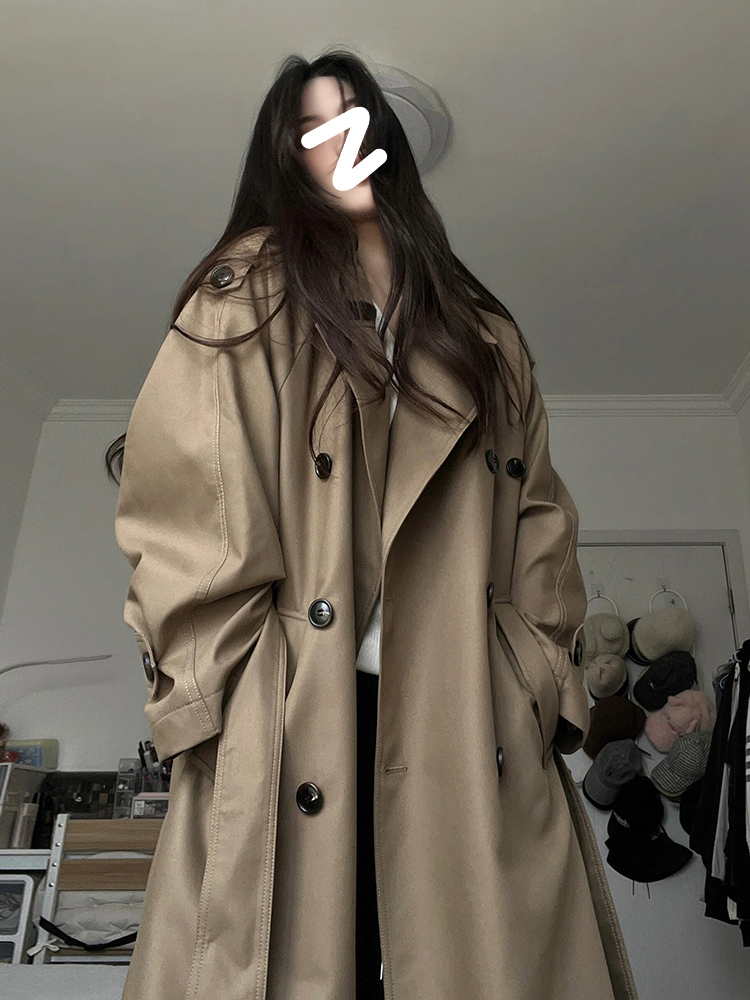 卡其色风衣外套女中长款2025春秋新款韩系小个子高级感英伦风大衣