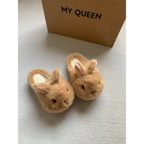 毛毛鞋小兔棉拖鞋女可爱
