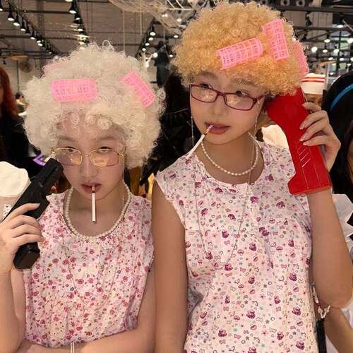 万圣节cos老奶奶假发衣服