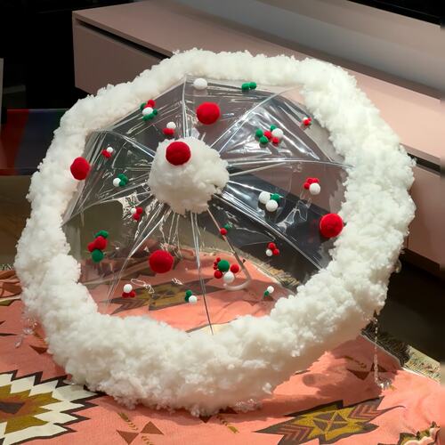 圣诞节雪花伞DIY手工制作