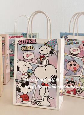 自制小号可爱卡通手提袋礼品袋购物袋包装袋蜡笔小新史努比丑鱼