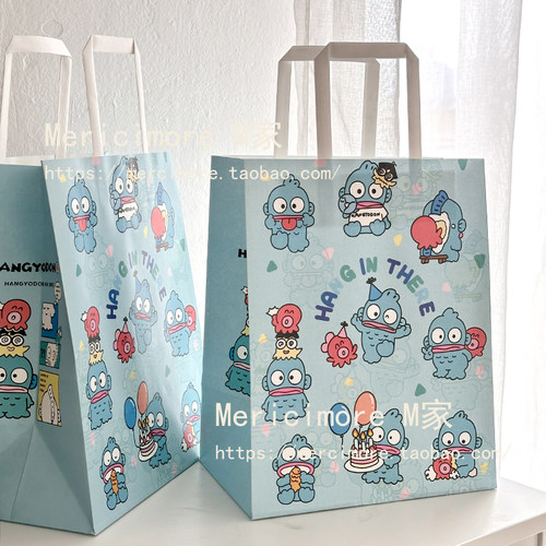 丑鱼汉顿卡通手提纸袋加宽礼品袋
