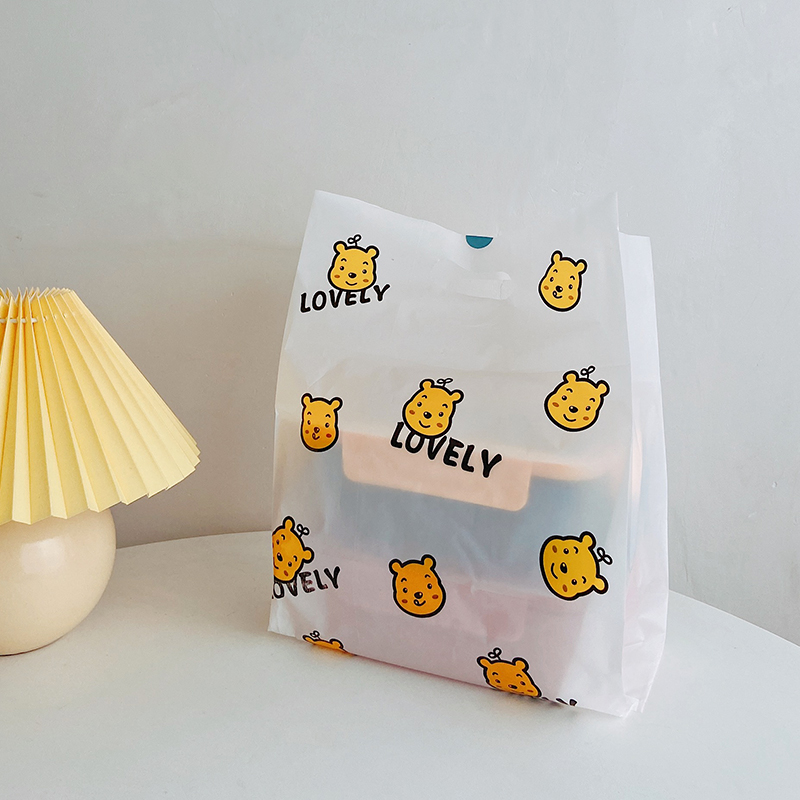 ins风可爱小熊大容量塑料袋韩国学生手提礼品袋包装打包袋购物袋