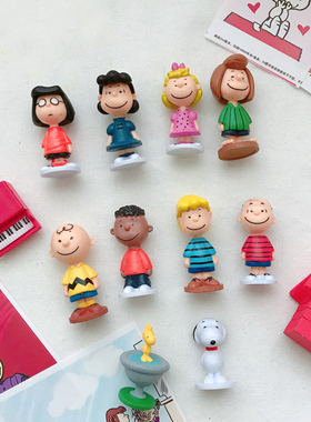 12款一套 史努比史诺比查理布朗蛋糕饰品少女心