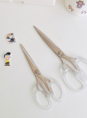INS小姐姐同款 日系简约复古全透明学生办公手帐手工美工裁剪刀