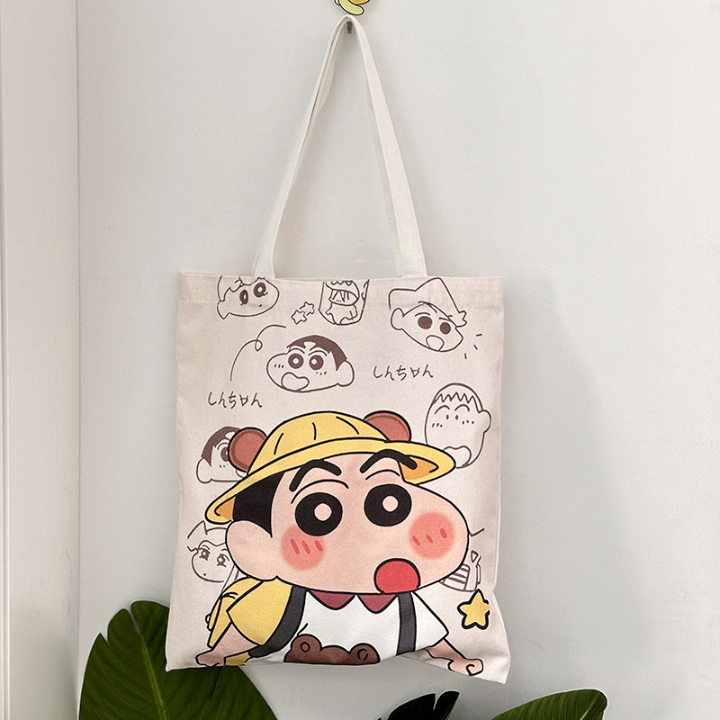 可爱蜡笔小新卡通收纳包帆布袋ins少女心购物袋单肩包书包便当包,收纳整理,购物袋/环保袋/帆布袋,淘宝优惠券,粉丝福利购,淘宝优惠卷