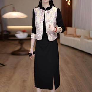 新中式国风套装连衣裙2026新款女春秋十三行爆款轻奢高级感两件套