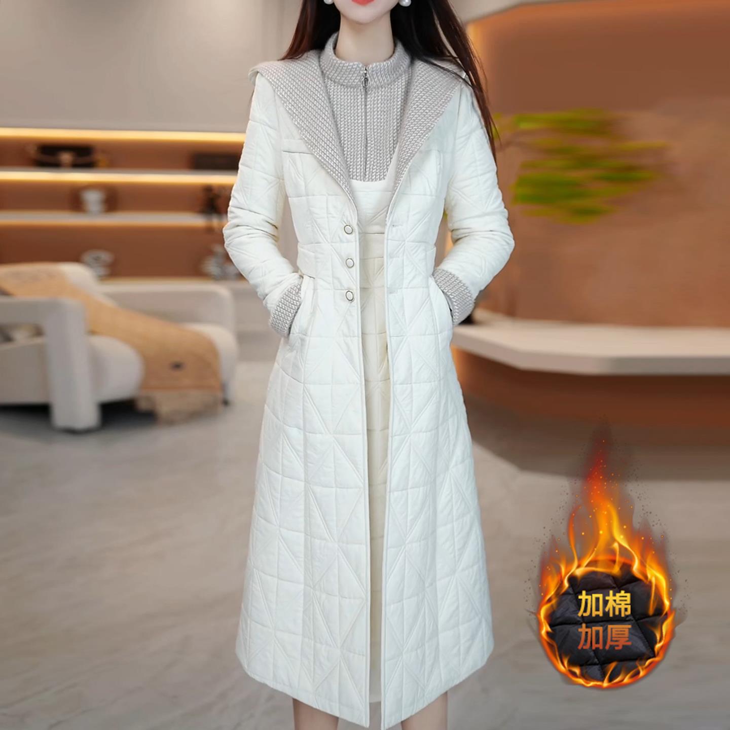 小香风衣连衣裙套装女秋冬2025新款今年流行爆款加厚高级感两件套