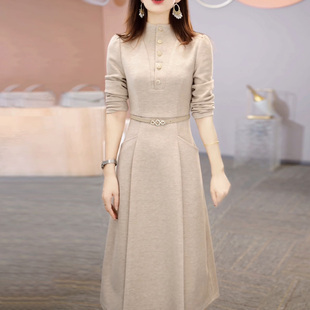 连衣裙2025新款女秋冬季十三行爆款加厚气质妈妈轻奢高级感配大衣