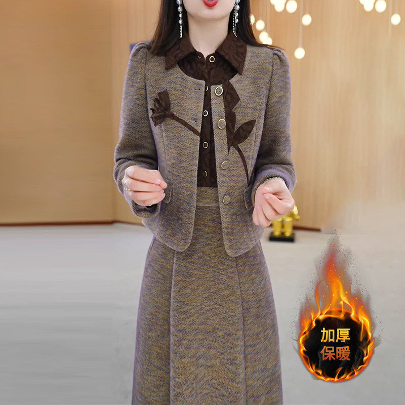 小香风毛呢套装连衣裙2025新款女秋冬十三行爆款高级感加厚两件套,女装/女士精品,连衣裙,淘宝优惠券,粉丝福利购,淘宝优惠卷