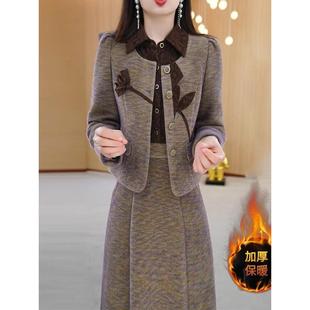 粗花呢风格羊毛套装连衣裙2025新款女式秋冬十三行热款高端加厚两