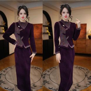 连衣裙2025新款今年流行爆款冬季收腰显瘦洋气减龄轻奢女人味打底